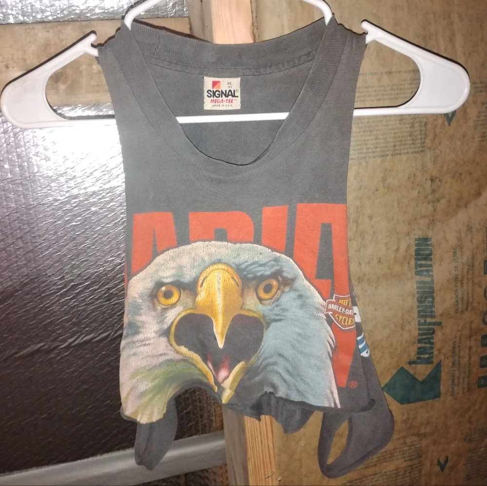 Rare Vintage Harley Davidson Screamin Eagle, Sexy, Cut Off, Crop Muscle Tank - Picture 1 of 2